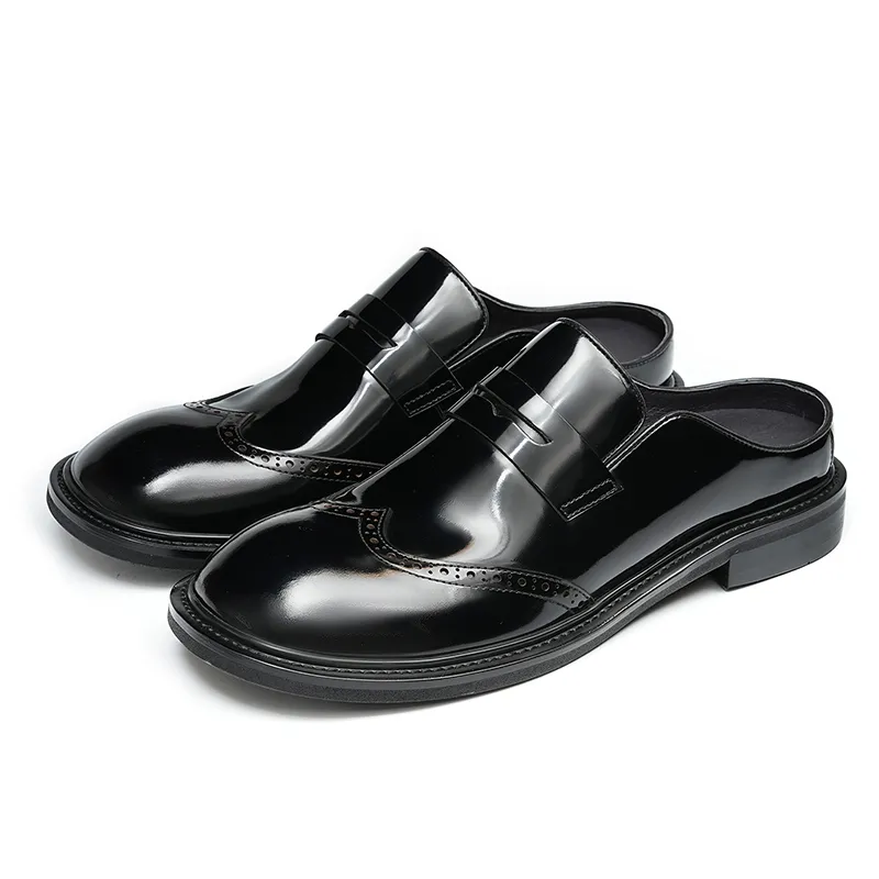 Genuine Leather Business Shoes, Sandals, 23710 - Image 2