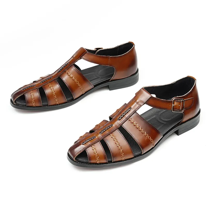 Genuine Leather Business Shoes, Sandals, 23715 - Image 2