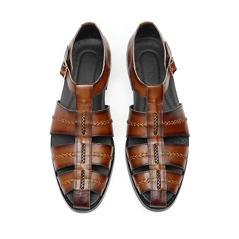 Genuine Leather Business Shoes, Sandals, 23715 - Image 3