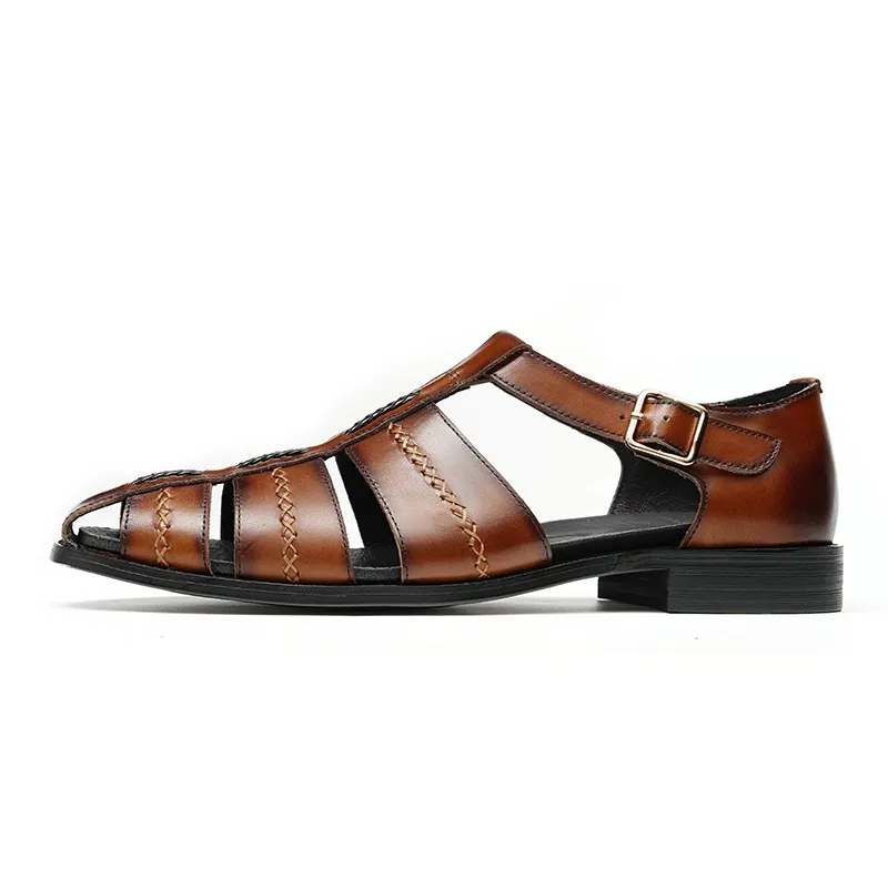 Genuine Leather Business Shoes, Sandals, 23715 - Image 4
