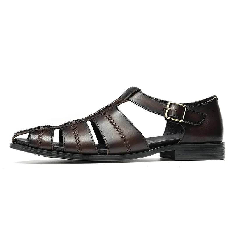 Genuine Leather Business Shoes, Sandals, 23715 - Image 9