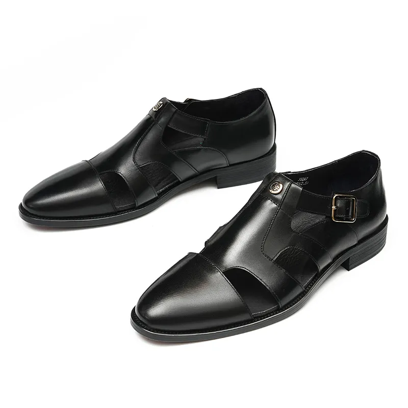 Genuine Leather Business Shoes, Sandals, 23718 - Image 4