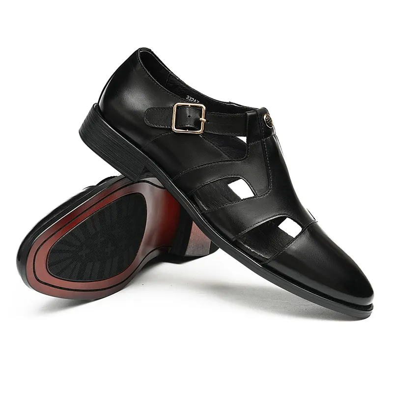 Genuine Leather Business Shoes, Sandals, 23718 - Image 5